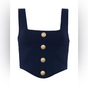 L’AGENCE Saga Top in Midnight/Gold NWT.